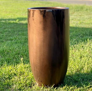 25-31 Inches tall, fiberglass planter - Antique Bronze