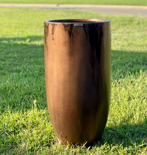 25-31 Inches tall, fiberglass planter - Antique Bronze