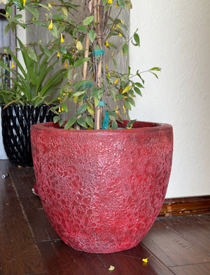 14-18 Inches fiberglass planter - red