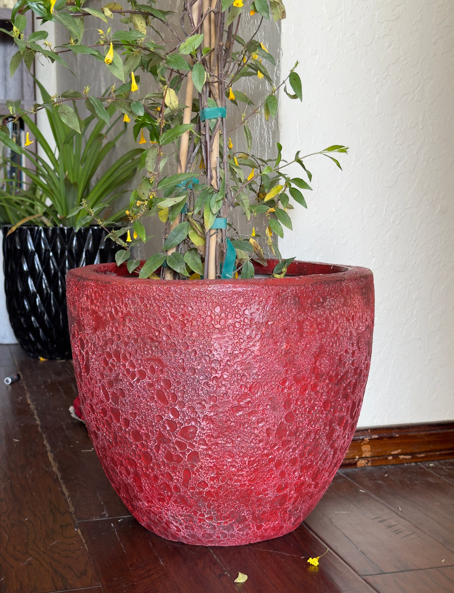 14-18 Inches fiberglass planter - red