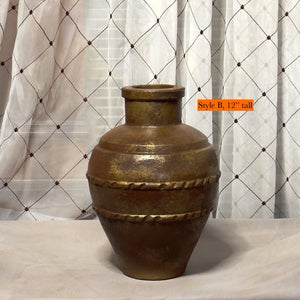 Unique concrete handmade vases beautiful finishing vintage rust gold