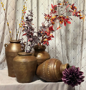 Unique concrete handmade vases beautiful finishing vintage rust gold