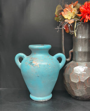 8x10 Inches - Concrete handmade vase, beautiful finishing in rusty teal