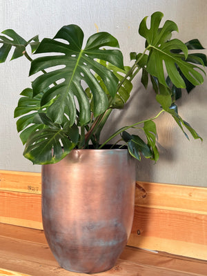 18-27 Inches tall Fiberglass planter - Copper patina
