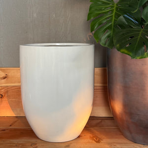 18-27 Inches tall Fiberglass planter - Glossy white