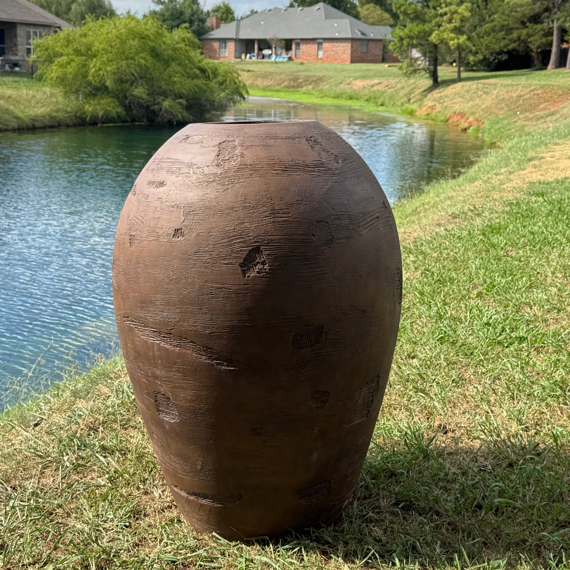 XXXL 50 - 60 Inches Super large, irregular textures unique handcrafted Fiberglass pot