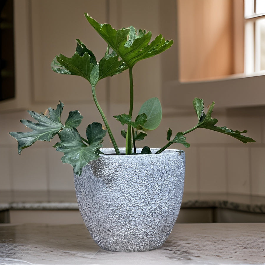 12-18 Inches fiberglass planter - moonpot white