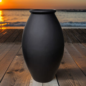 35-41 Inches fiberglass Jar planter - matte black