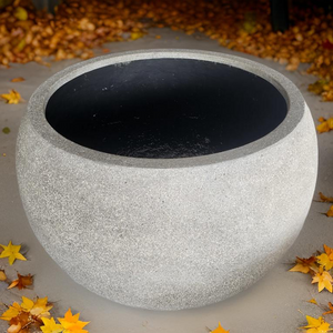 22-27 Inches fiberglass planter - Gray stone