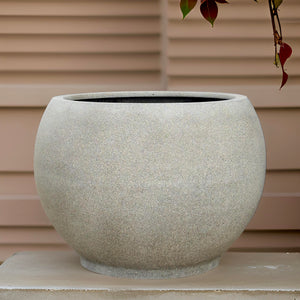 22-27 Inches fiberglass planter - Gray stone