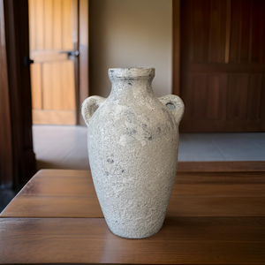 7x12 Inches - Concrete handmade vase, beautiful finishing in antique white