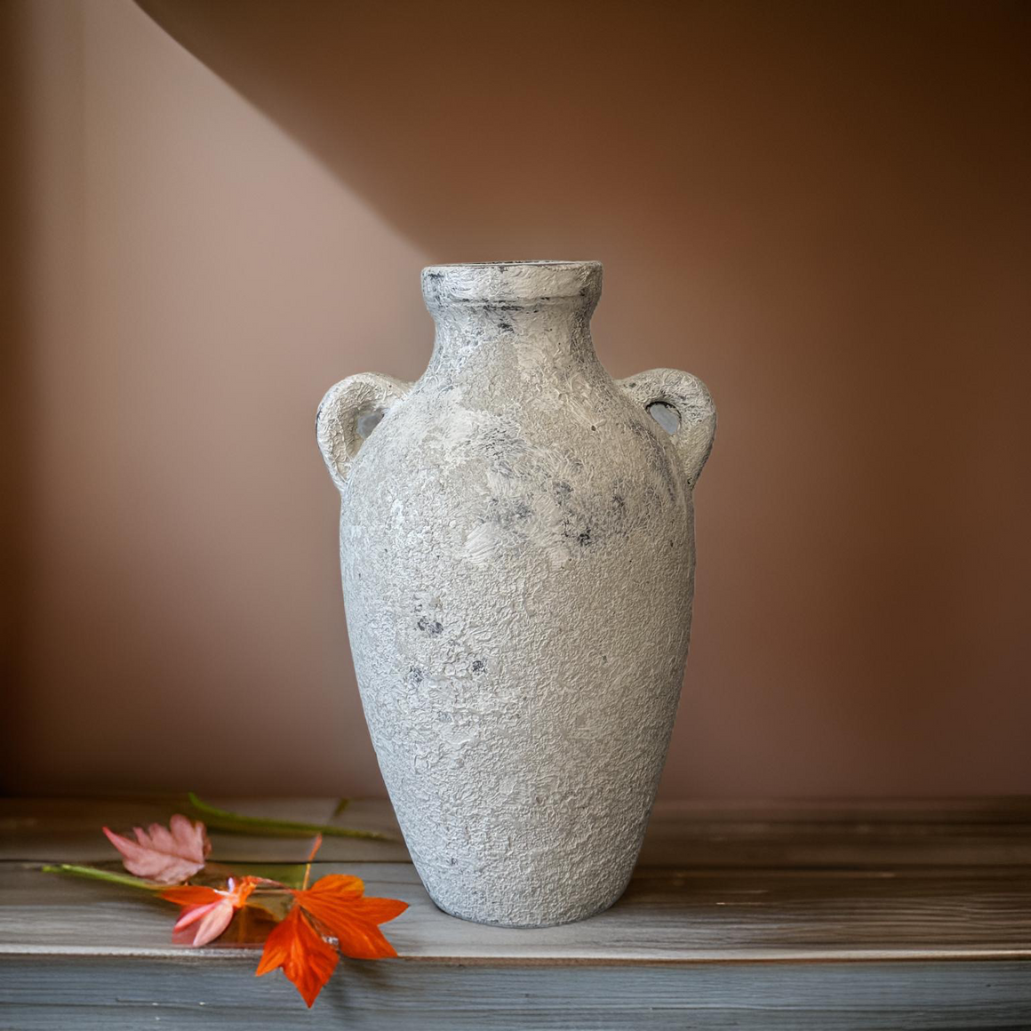 7x12 Inches - Concrete handmade vase, beautiful finishing in antique white