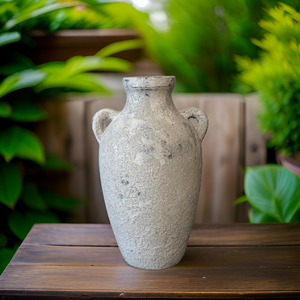 7x12 Inches - Concrete handmade vase, beautiful finishing in antique white