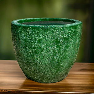 12-18 Inches fiberglass planter - moonpot green