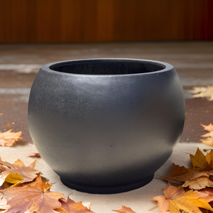 22-27 Inches fiberglass planter - black stone