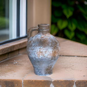 9 Inches - Concrete handmade vase, beautiful finishing in rusty clay