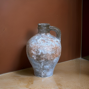 9 Inches - Concrete handmade vase, beautiful finishing in rusty clay