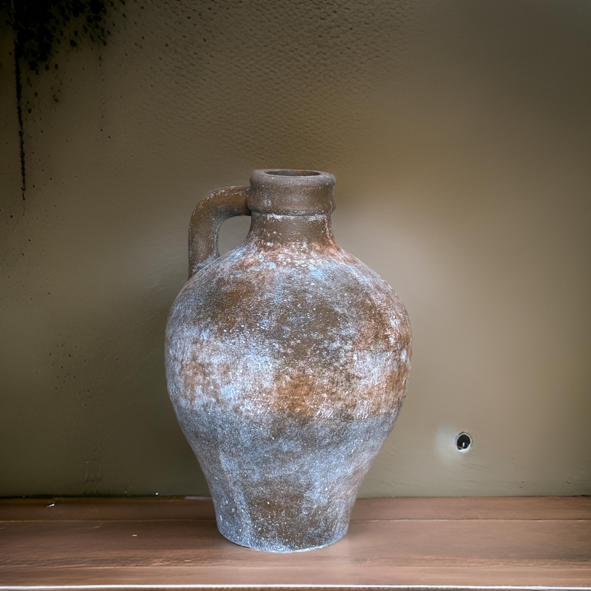 9 Inches - Concrete handmade vase, beautiful finishing in rusty clay