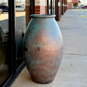 35-41 Inches fiberglass Jar planter - Rust copper