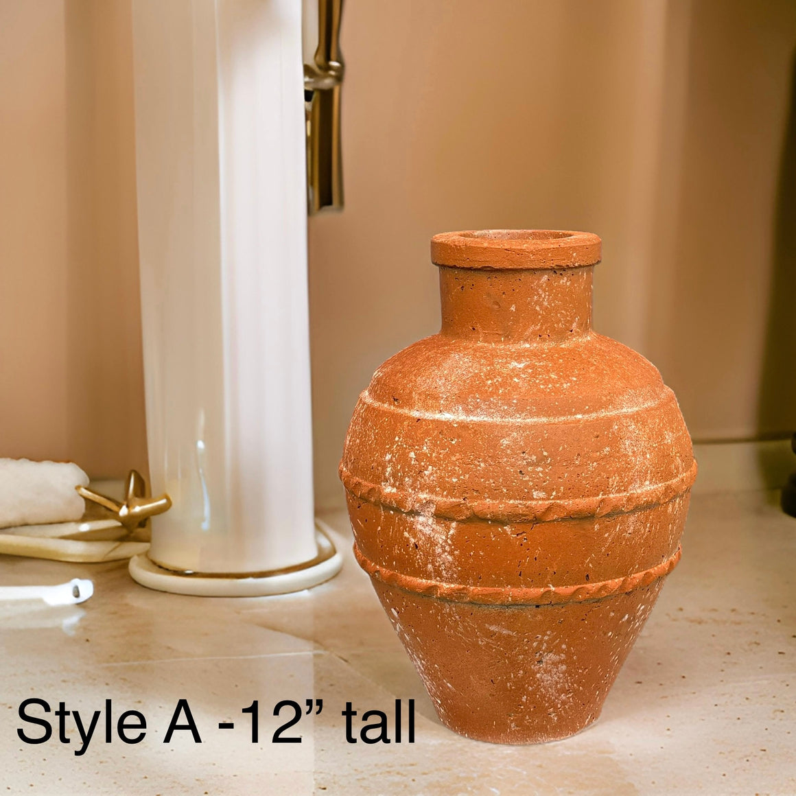 Concrete handmade vase beautiful finishing in terracotta - offer in multiple sizes