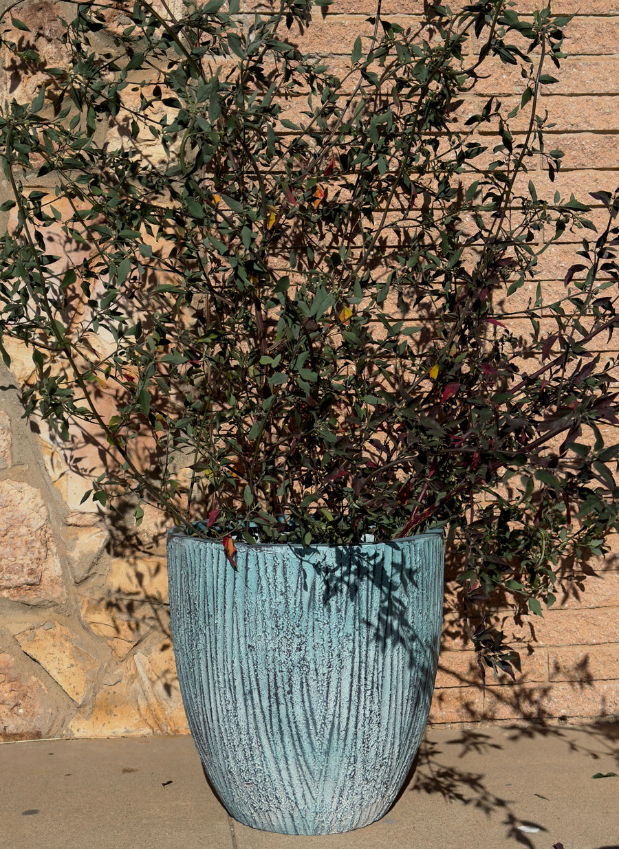 12-20 Inches fiberglass planter - blue rust