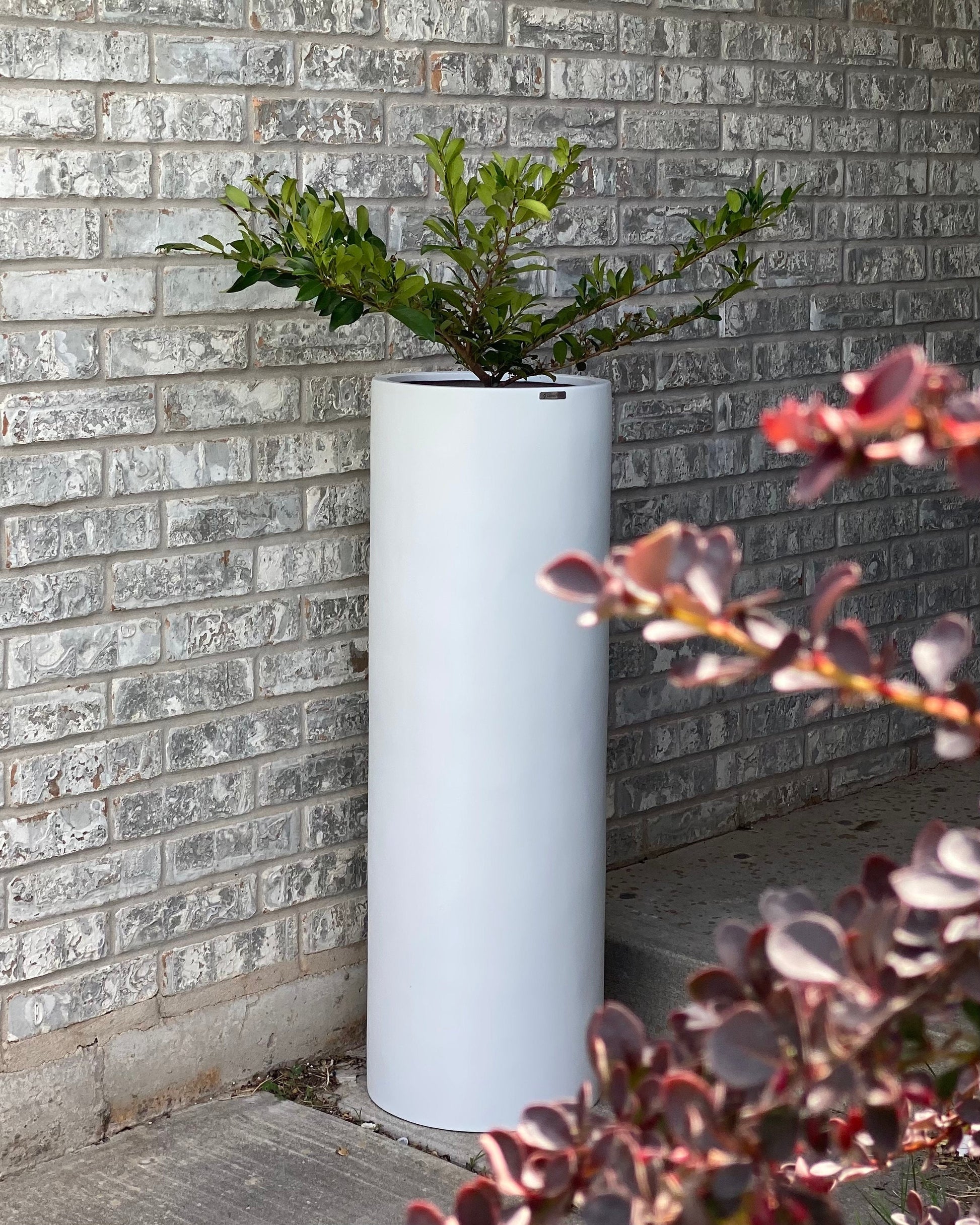 31-47 Inches Tall Cylinder Fiberglass Planter,Plant Pots, Garden Planter.