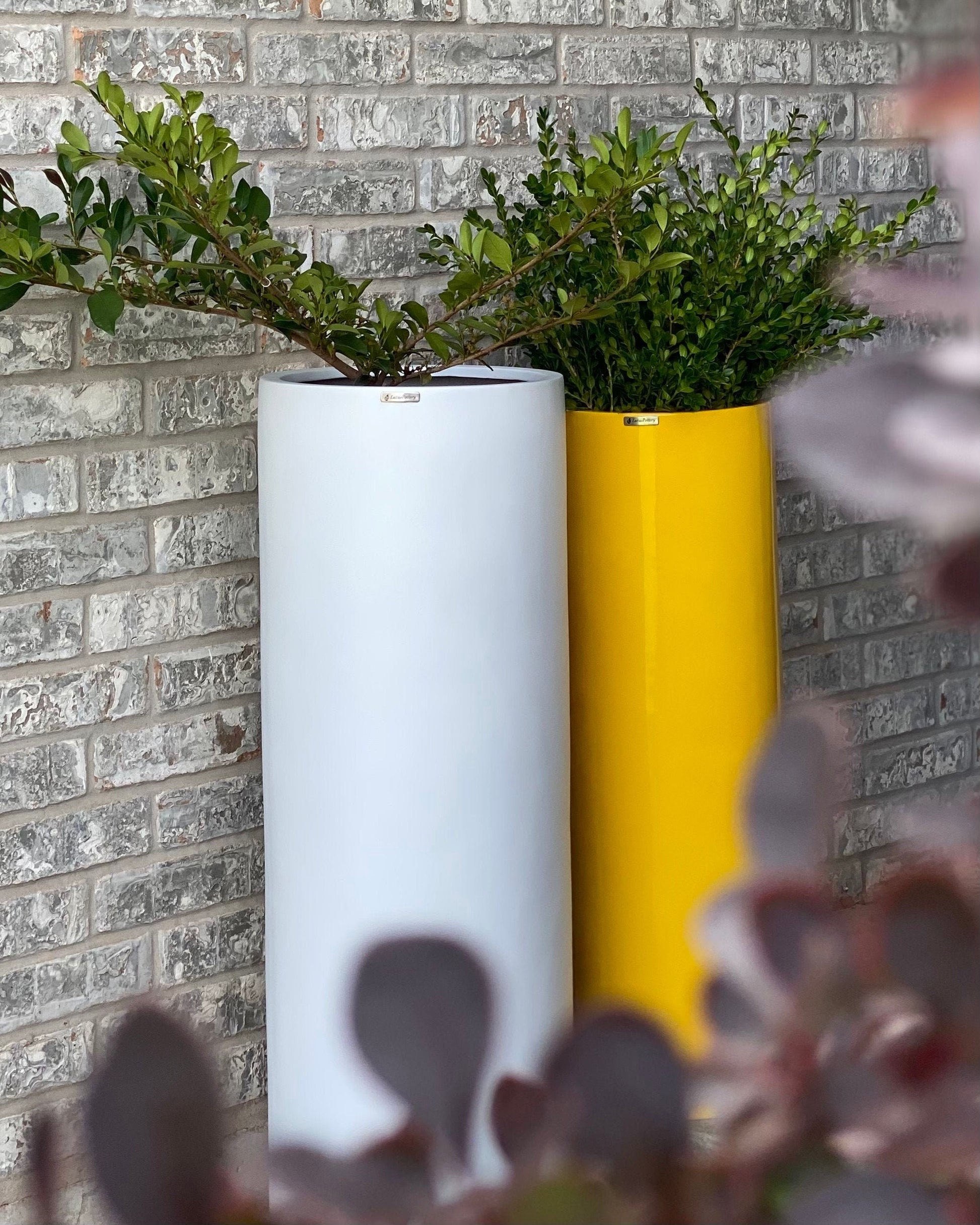 31-47 Inches Tall Cylinder Fiberglass Planter,Plant Pots, Garden Planter.