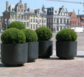 XXL Matte Black Fiberglass Planter - 39 Inch Round Garden Pot