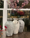 Handmade Concrete Vase: Rustic Jar Shape, Weather Resistant (12 Inches)