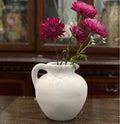 Handmade Concrete Vase with Handle - Rustic Home Decor (9 Inches)