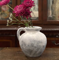 Handmade Concrete Vase with Handle - Rustic Home Decor (9 Inches)