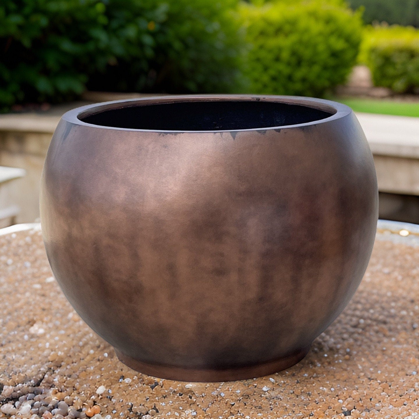 XL Vintage Copper Fiberglass Planter - Garden & Home Decor (25-31 Inches)