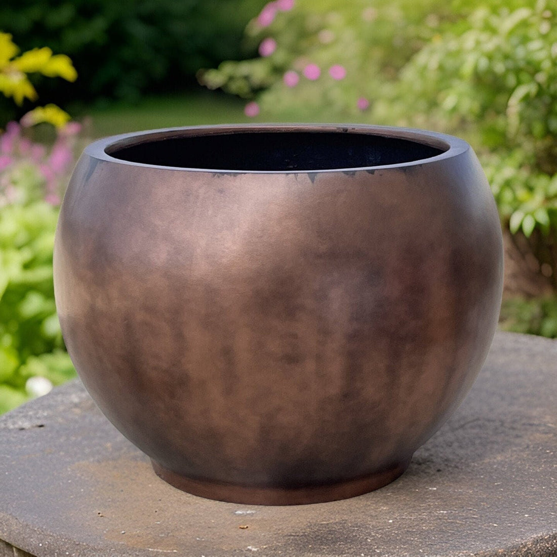 XL Vintage Copper Fiberglass Planter - Garden & Home Decor (25-31 Inches)
