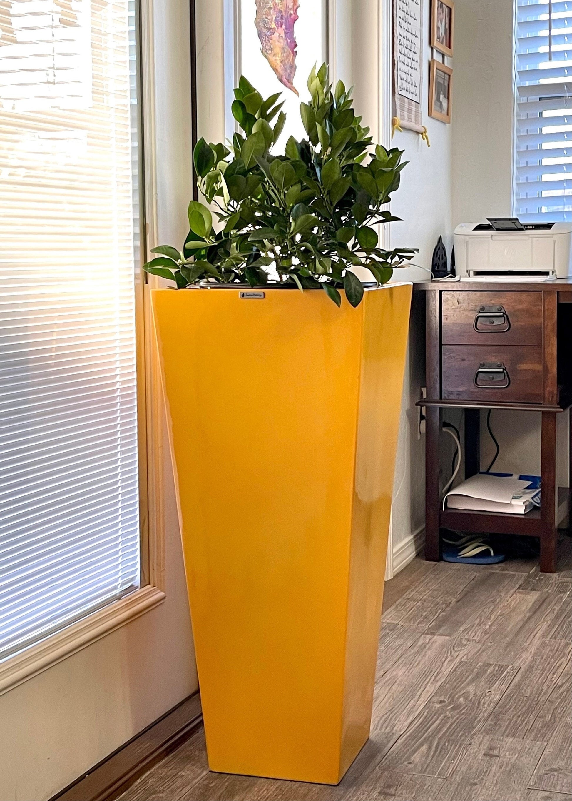 large fiberglass planter, big pot, giant jar, fiberglass jar, black planter, plant pot