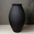 Handmade Matte Black Fiberglass Planter: Large Round Jar, 35-41 Inches