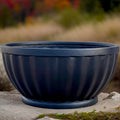 Matte Black Fiberglass Planter: Modern Round Bowl, 22-28 Inch