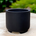 XXL Matte Black Fiberglass Planter - 39 Inch Round Garden Pot