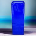 35-47 Inches Tall Fiberglass Planter, Plant Pots, Home Garden Pot In Solid Blue