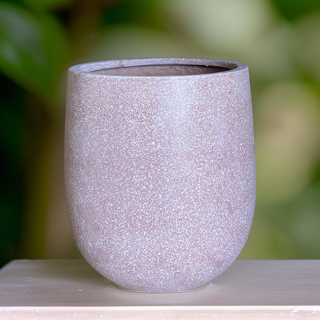 Fiberglass Planter: Round Stone Terrazzo Plant Pot (12-21 inches)