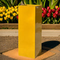Shiny Yellow Fiberglass Garden Planter: Contemporary Square Plant Pot