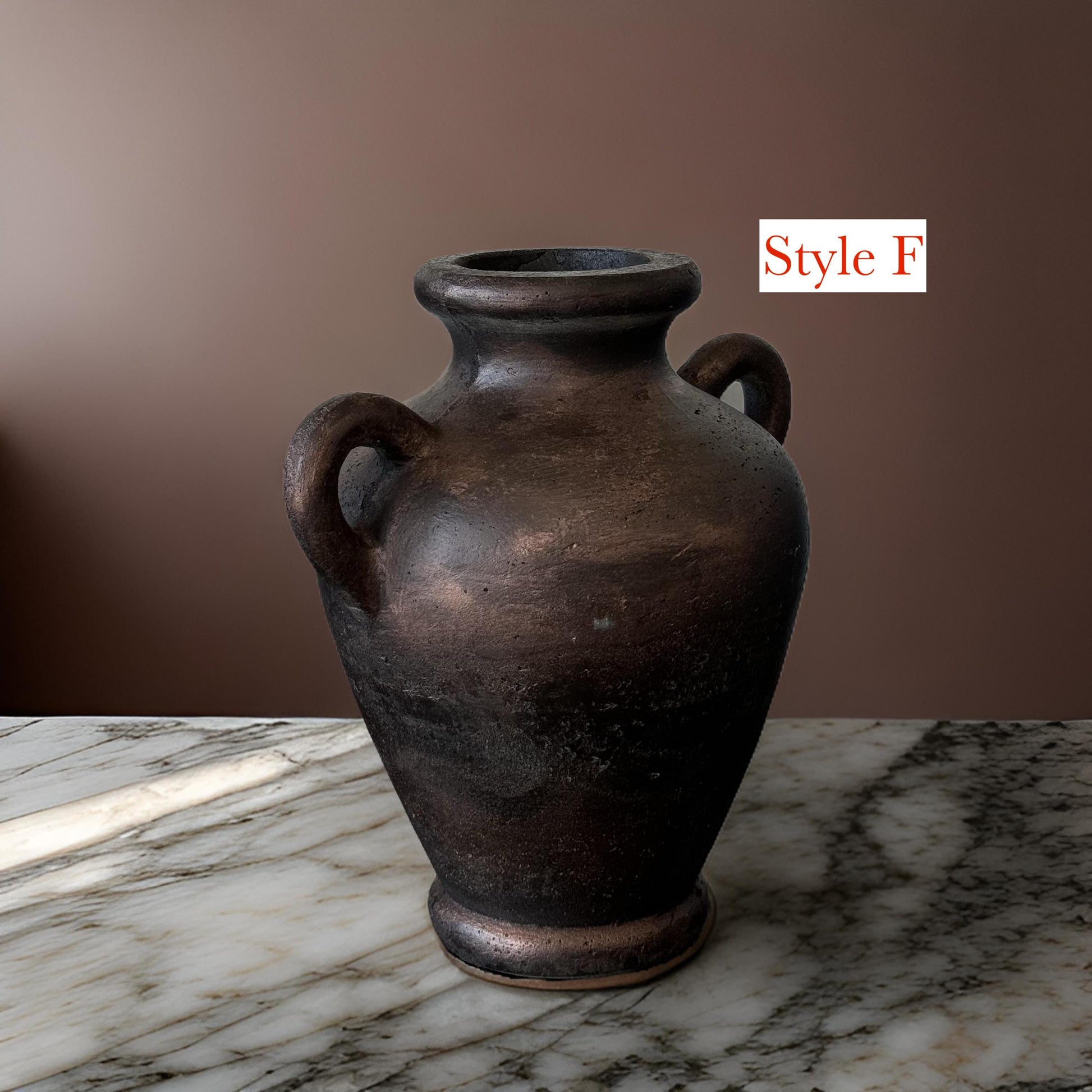 Handmade Concrete Vase: Vintage Dark Copper Home Decor, offer in multiple styles