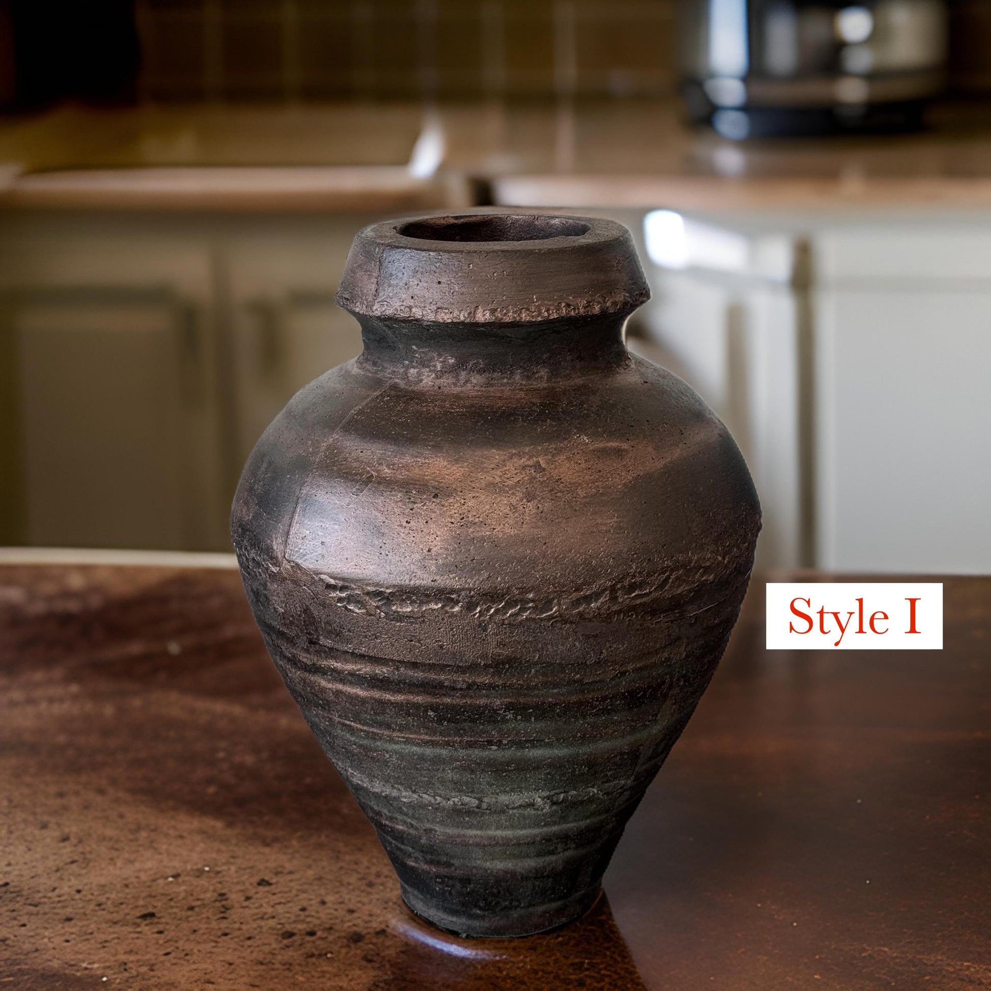 Handmade Concrete Vase: Vintage Dark Copper Home Decor, offer in multiple styles