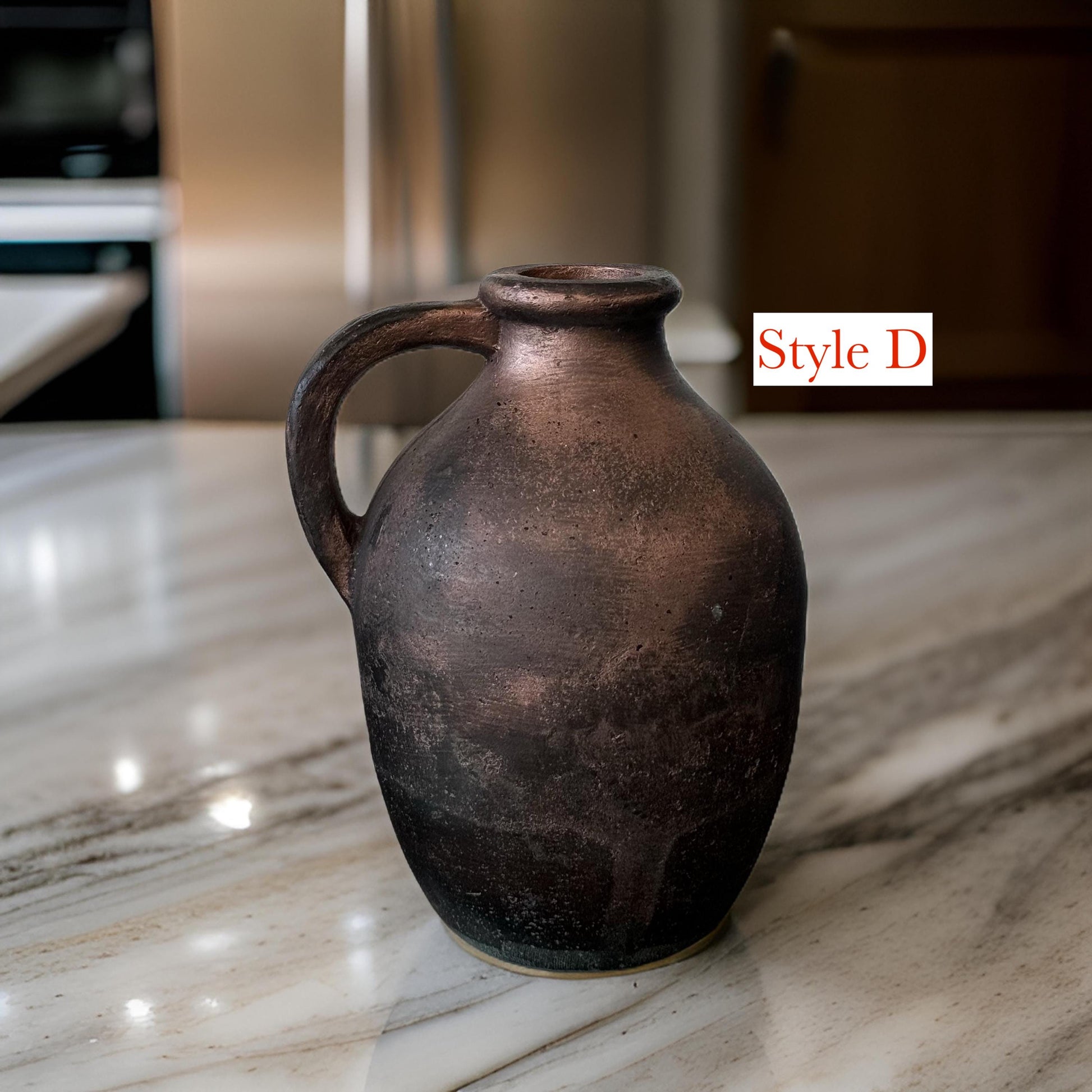 Handmade Concrete Vase: Vintage Dark Copper Home Decor, offer in multiple styles