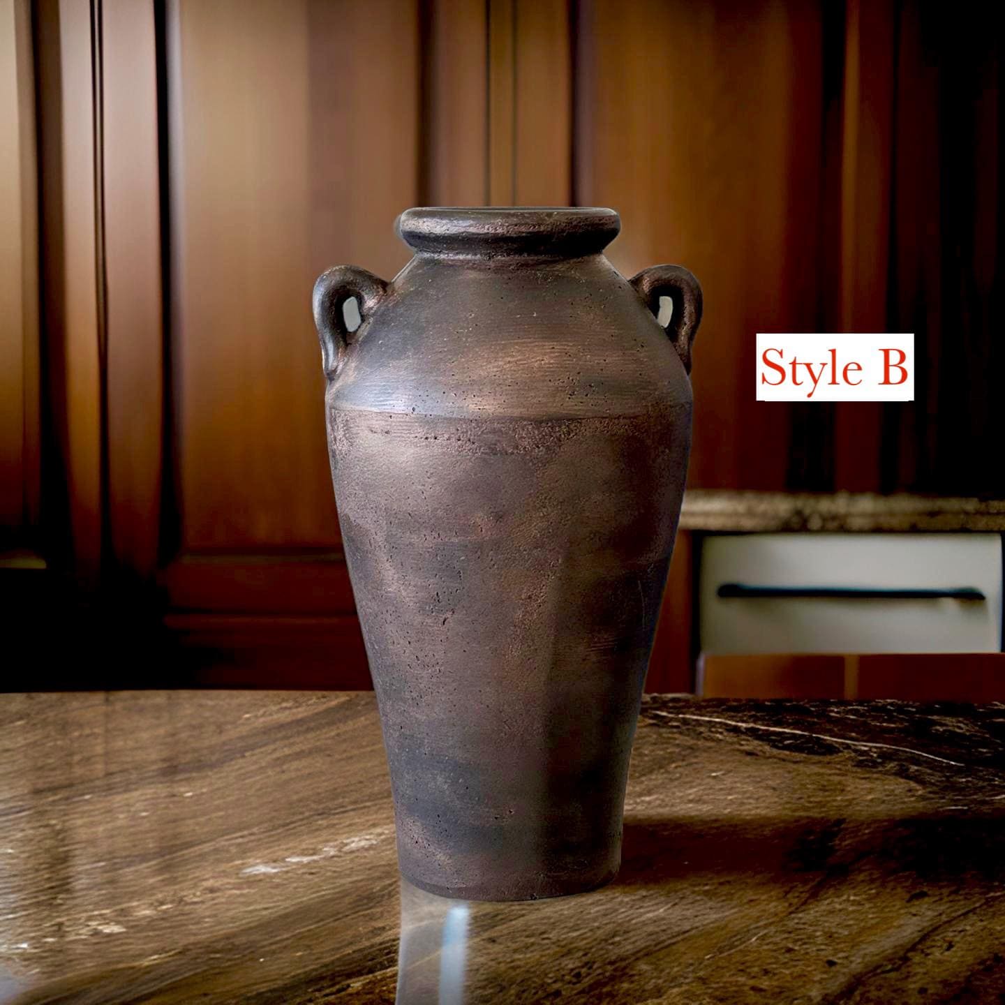 Handmade Concrete Vase: Vintage Dark Copper Home Decor, offer in multiple styles