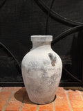 Handmade Concrete Vase: Rustic White & Gray Finish, 13-Inch