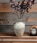 Handmade Concrete Vase: Rustic White & Gray Finish, 13-Inch