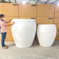 XXXL Fiberglass Planter: 53-Inch Handcrafted Commercial Pot