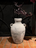 Handmade Concrete Vase: Rustic White & Gray Finish, 13-Inch