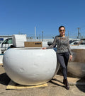 XXXL Fiberglass Planter Pot: 68-Inch Round, Unique Texture