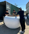XXXL Fiberglass Planter Pot: 68-Inch Round, Unique Texture